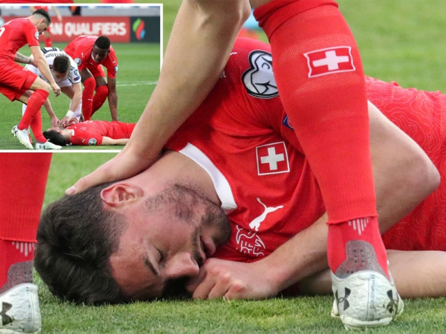 0 Euro 2020: Georgia opponent rushes to Swiss player's aid