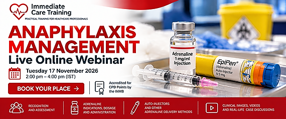 Anaphylaxis Management Live Online Webinar – 17 November 2026 – Immediate Care Training